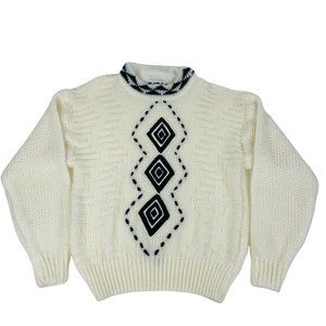 Vintage 80's Oversized Forum Women's Sweater New Wave Geometric XL